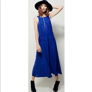 Free People Blue Midi Dress size small